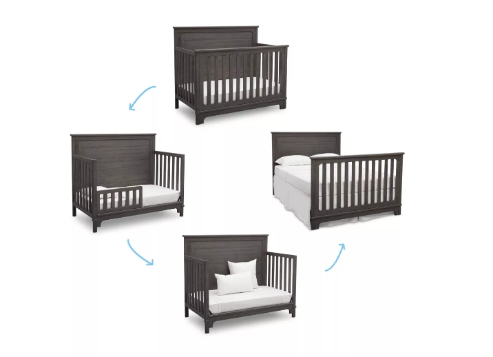 Simmons Kids' Slumbertime Monterey 4-in-1 Convertible Crib, Brown