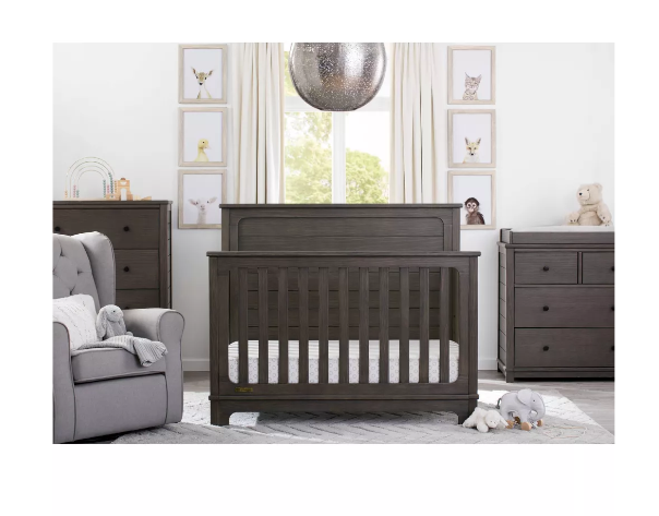Simmons Kids' Slumbertime Monterey 4-in-1 Convertible Crib, Brown
